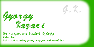 gyorgy kazari business card