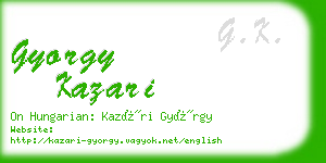 gyorgy kazari business card